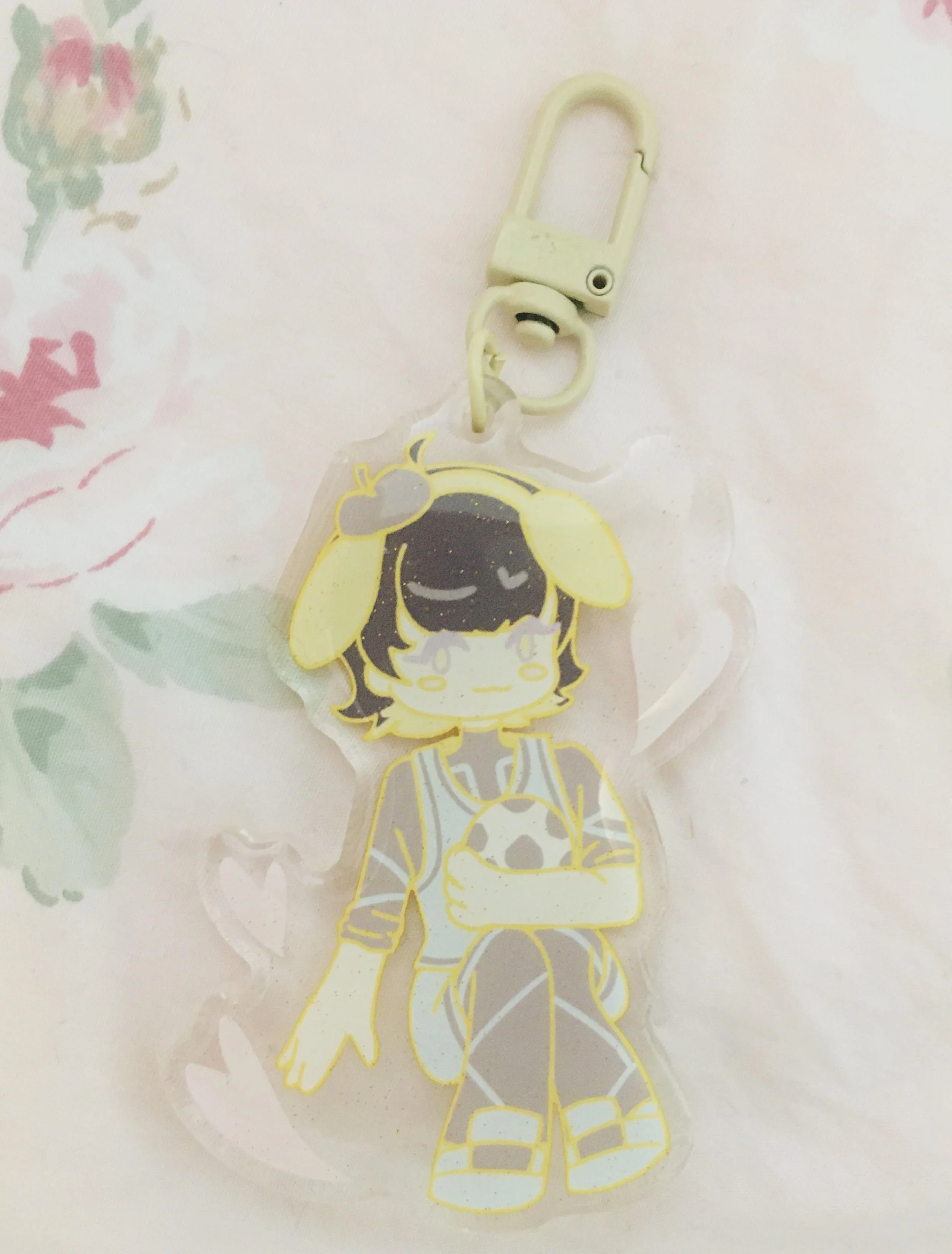 PomPom Purin Bachira Glitter Keychain