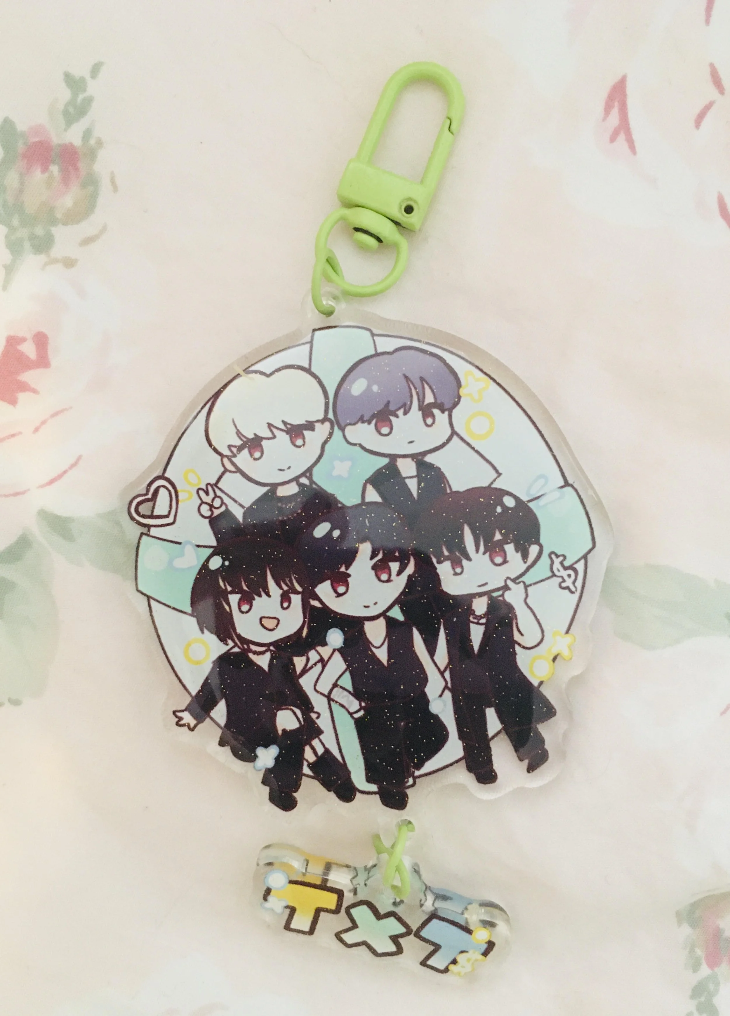 TxT Hanging Charm Glitter Keychain